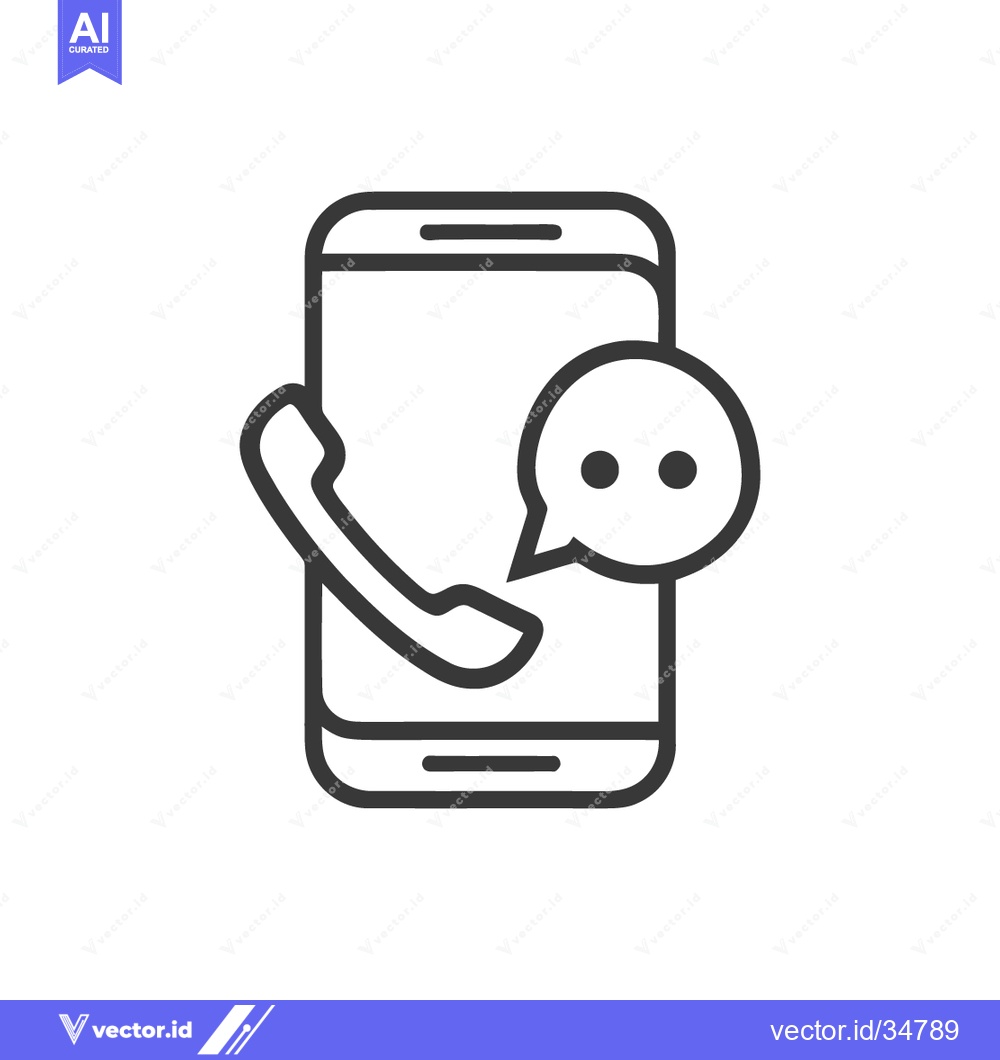 Premium Vector dari Smartphone with Call and Message Notification Icon in Outline Style
