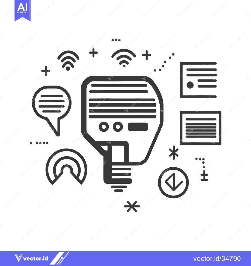 Premium Vector dari Vector illustration of communication and technology related icons pres