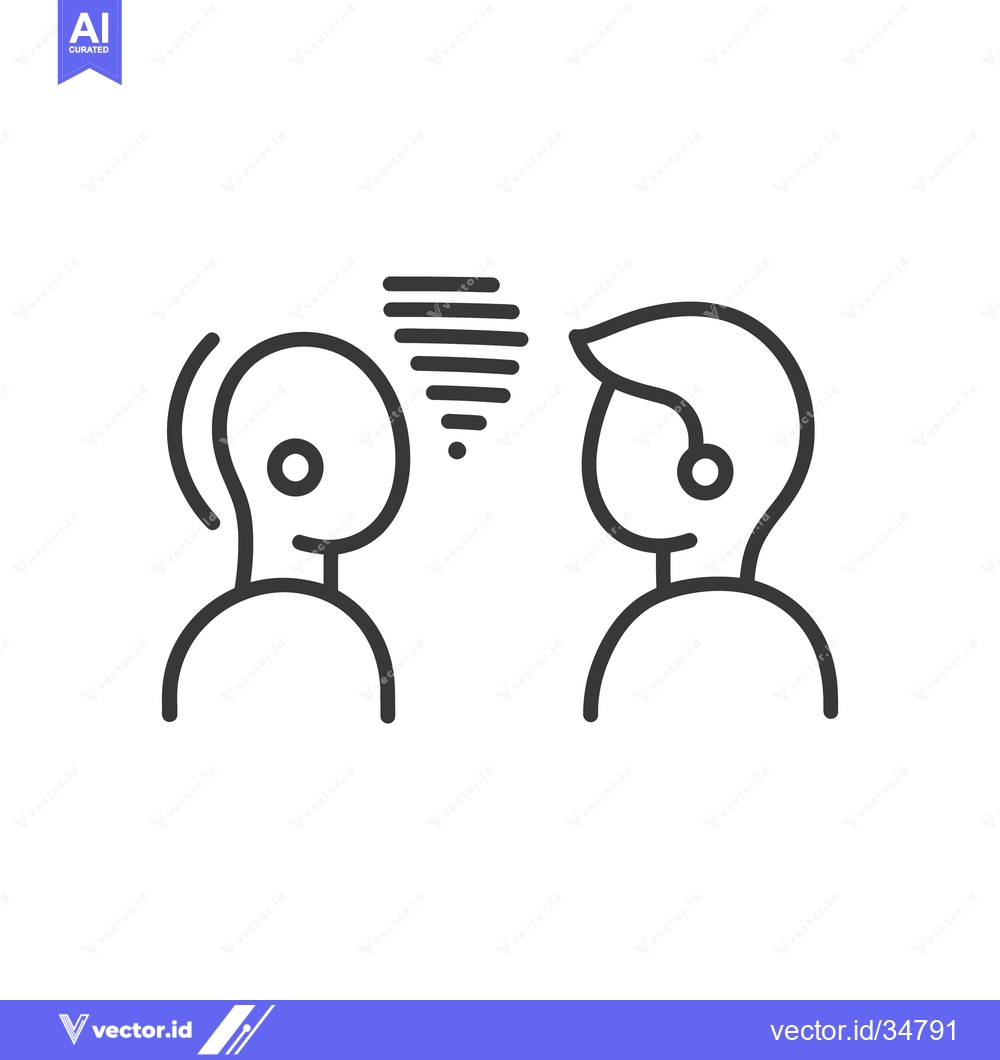 Premium Vector of Two people exchanging dialogue with speech lines between them