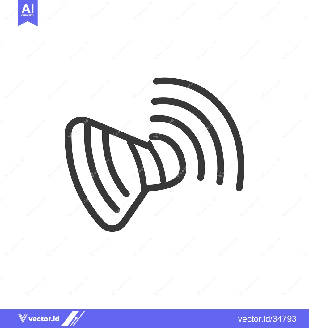 Premium Vector dari A stylized loudspeaker symbol radiating sound waves outward from the s
