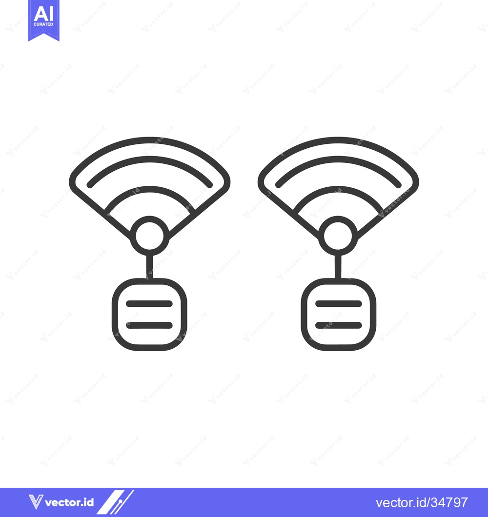 Premium Vector dari Two stylized wireless network icons with connectivity signal lines