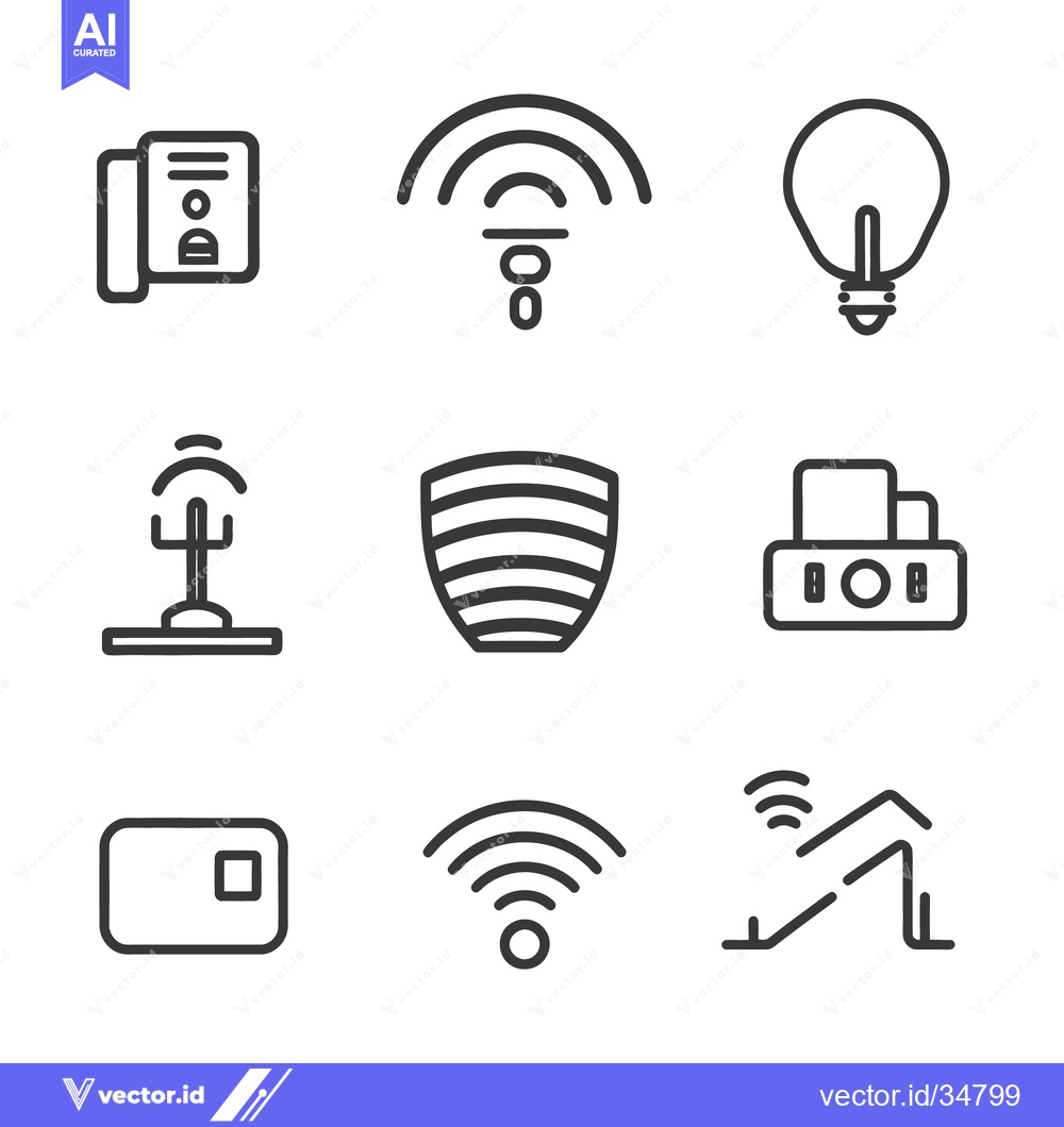 Premium Vector dari Various vector icons representing connectivity and household appliance