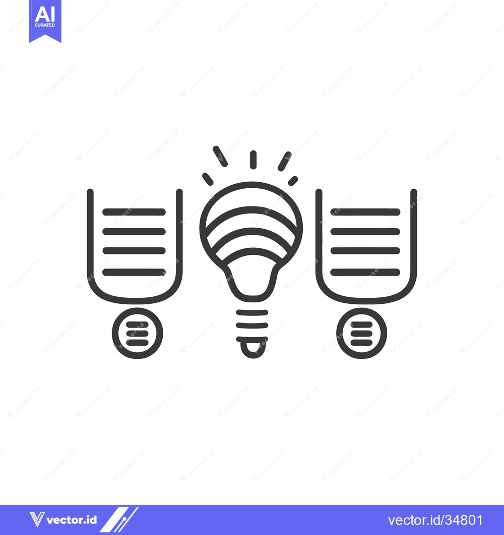 Premium Vector dari A creative idea is visualized between two data containers