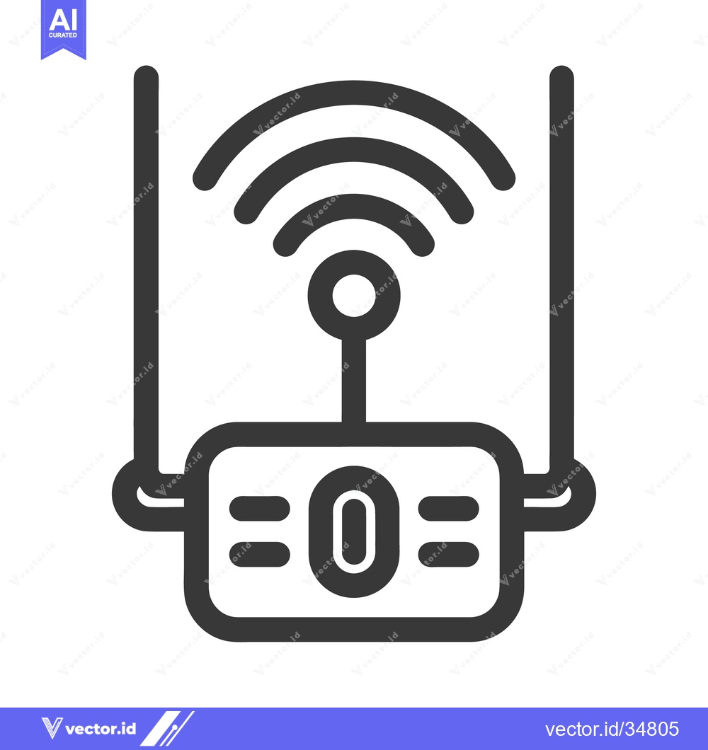 Premium Vector dari A vector icon depicting a network router with antennas and signals