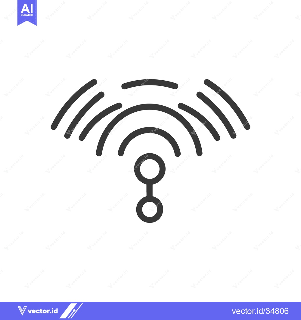 Premium Vector of An outlined image of a wireless connection symbol on white