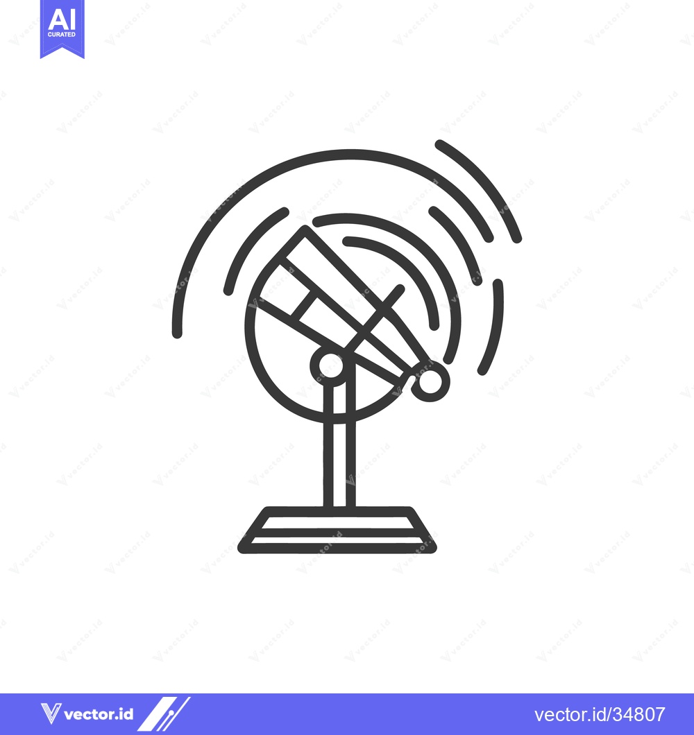 Premium Vector dari A black and white illustration of a radar antenna with signals