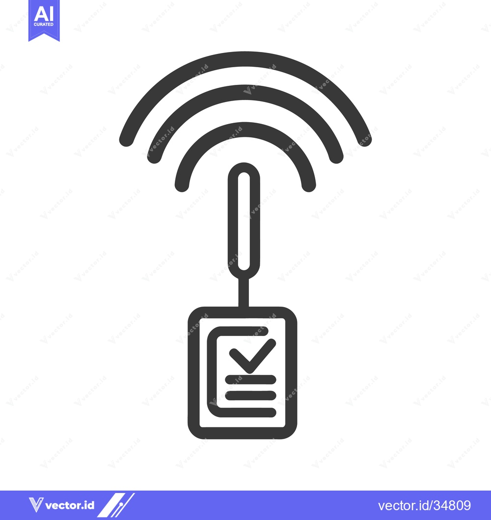 Premium Vector dari A simplistic icon depicting wireless communication and validation