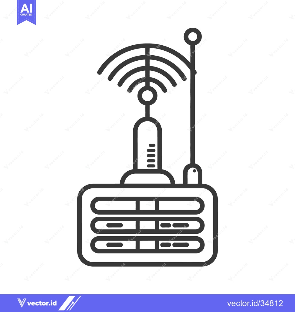 Premium Vector dari Illustration of a wireless router transmitting a signal with antenna