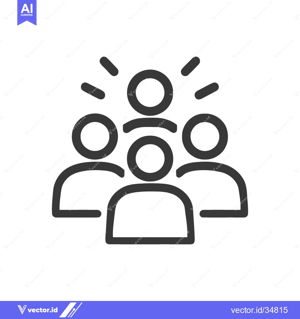Premium Vector of Teamwork Icon: Group of People with Leader, Idea, and Collaboration Co