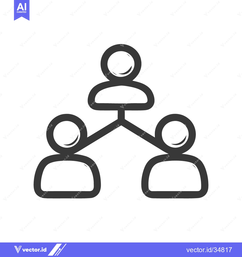 Premium Vector dari Hierarchical Structure: Minimalist Icon of Team Organization and Leade