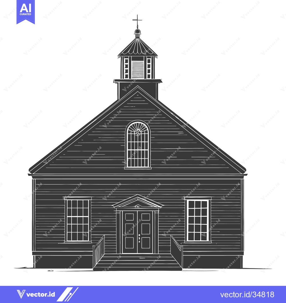 Premium Vector of Simple Wooden Church Building Exterior Design