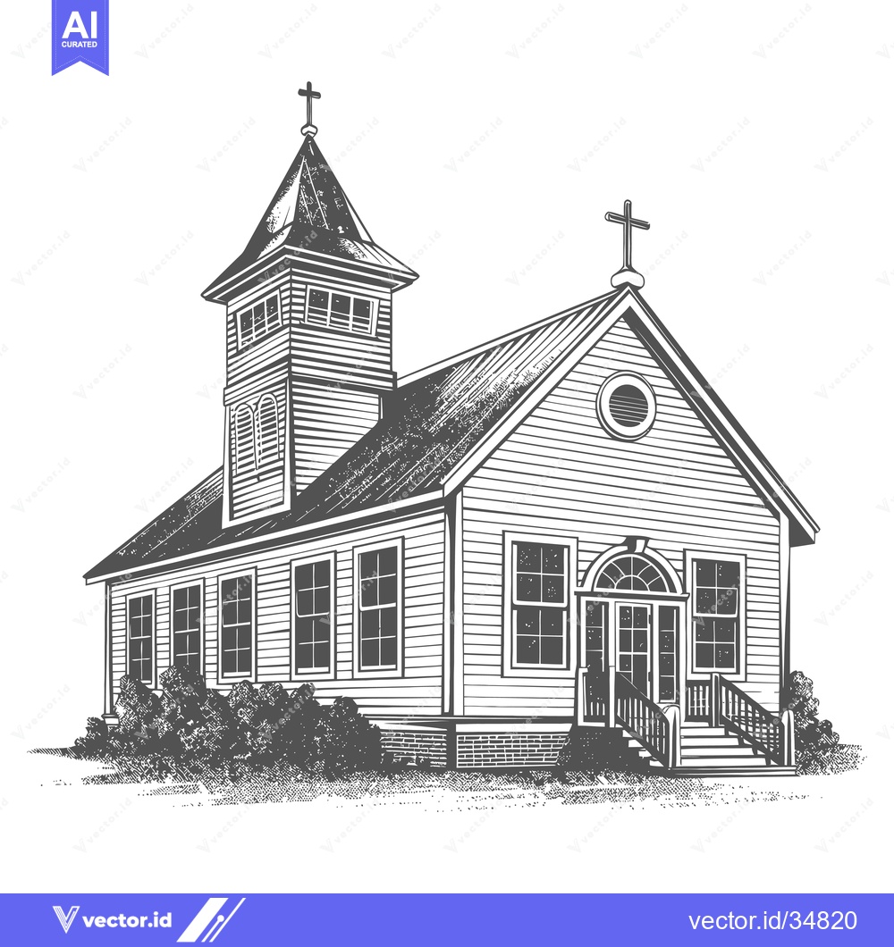Premium Vector dari A Simple Wooden Church Building Design Illustration