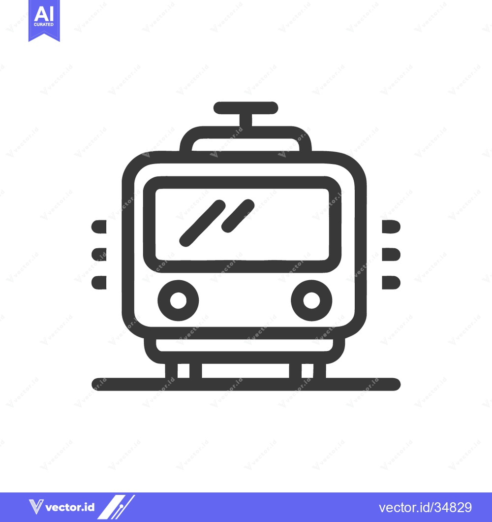 Premium Vector of Minimalist Train Icon: Front View, Public Transport Symbol, Vector Ill