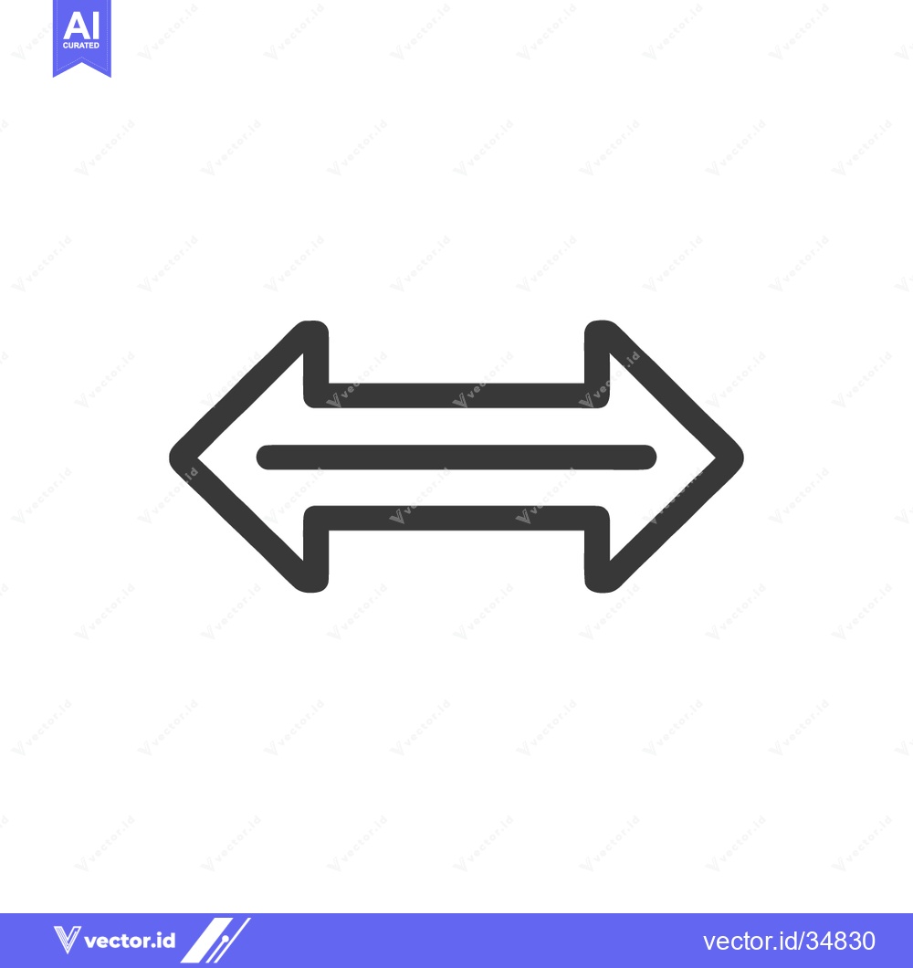 Premium Vector dari Double-Headed Arrow Icon: Simple Black Graphic on White Background