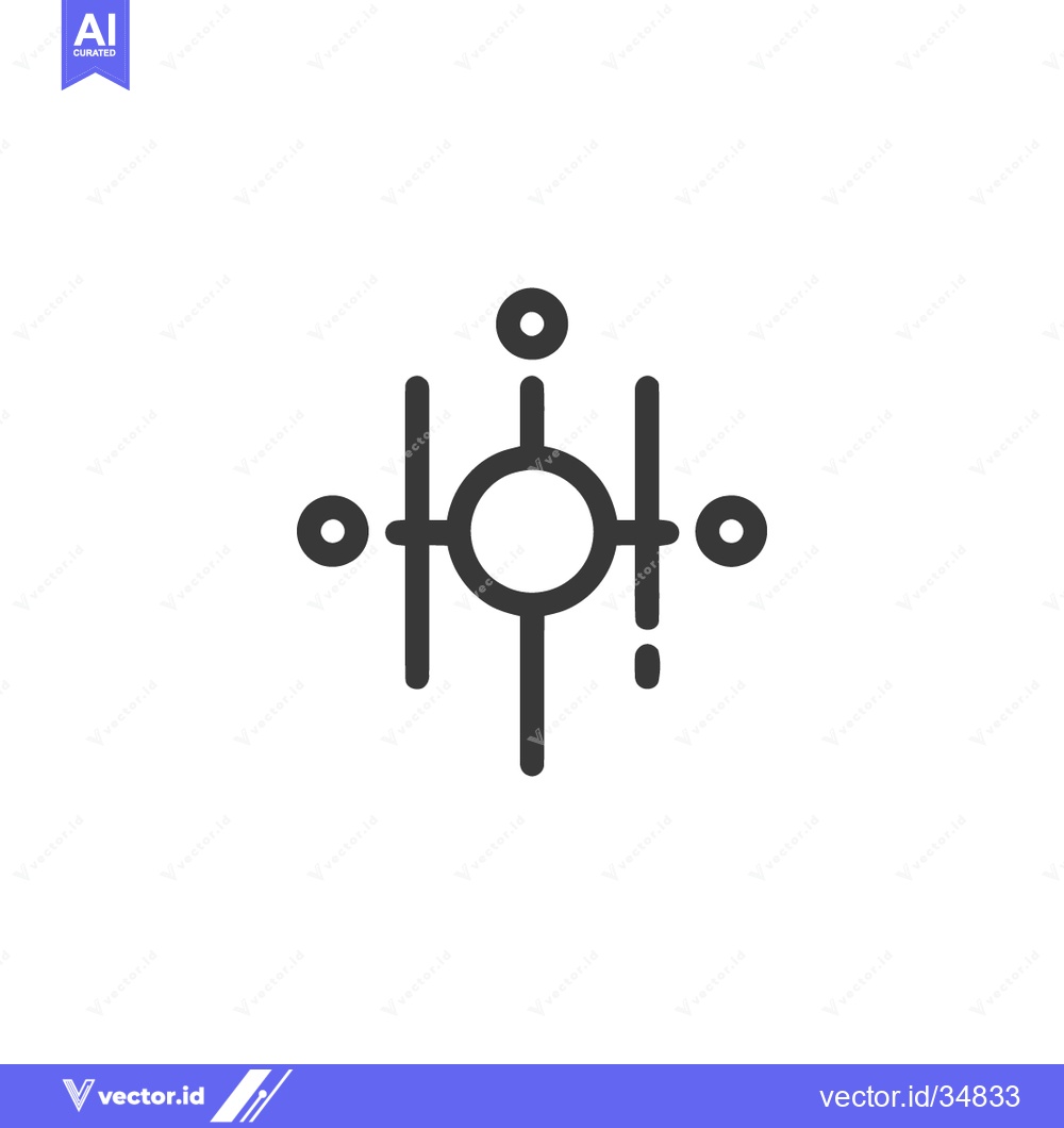 Premium Vector of Minimalist Icon: Geometric Symbol with Circles and Lines on White Back