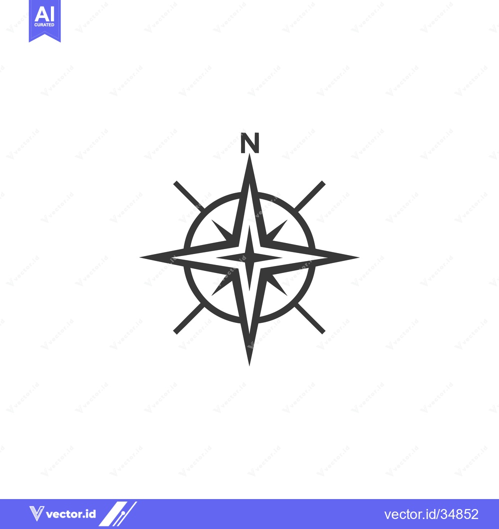Premium Vector dari Compass with Four Points and North Direction
