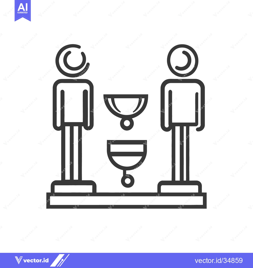 Premium Vector dari Two figures with medals standing on a platform design