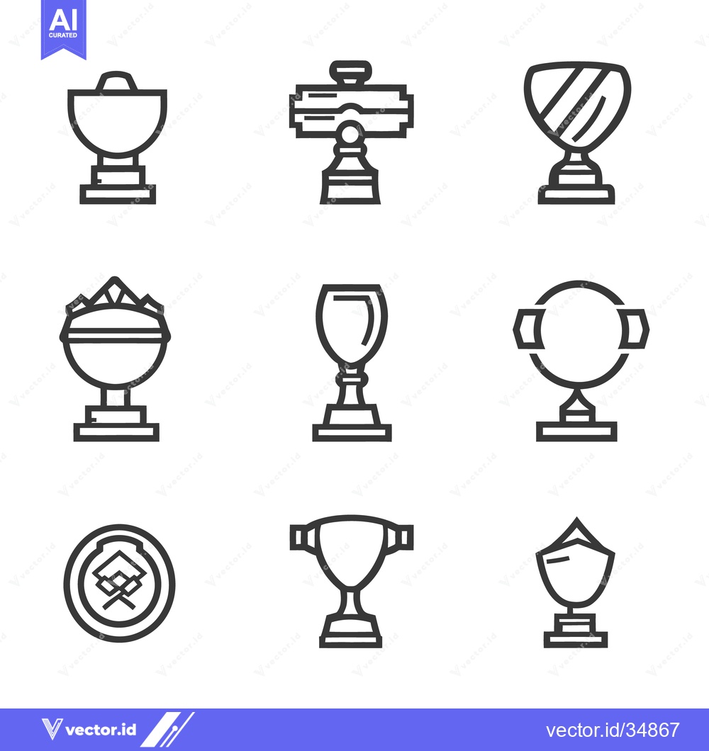 Premium Vector dari Vector graphics showing various different trophies and awards