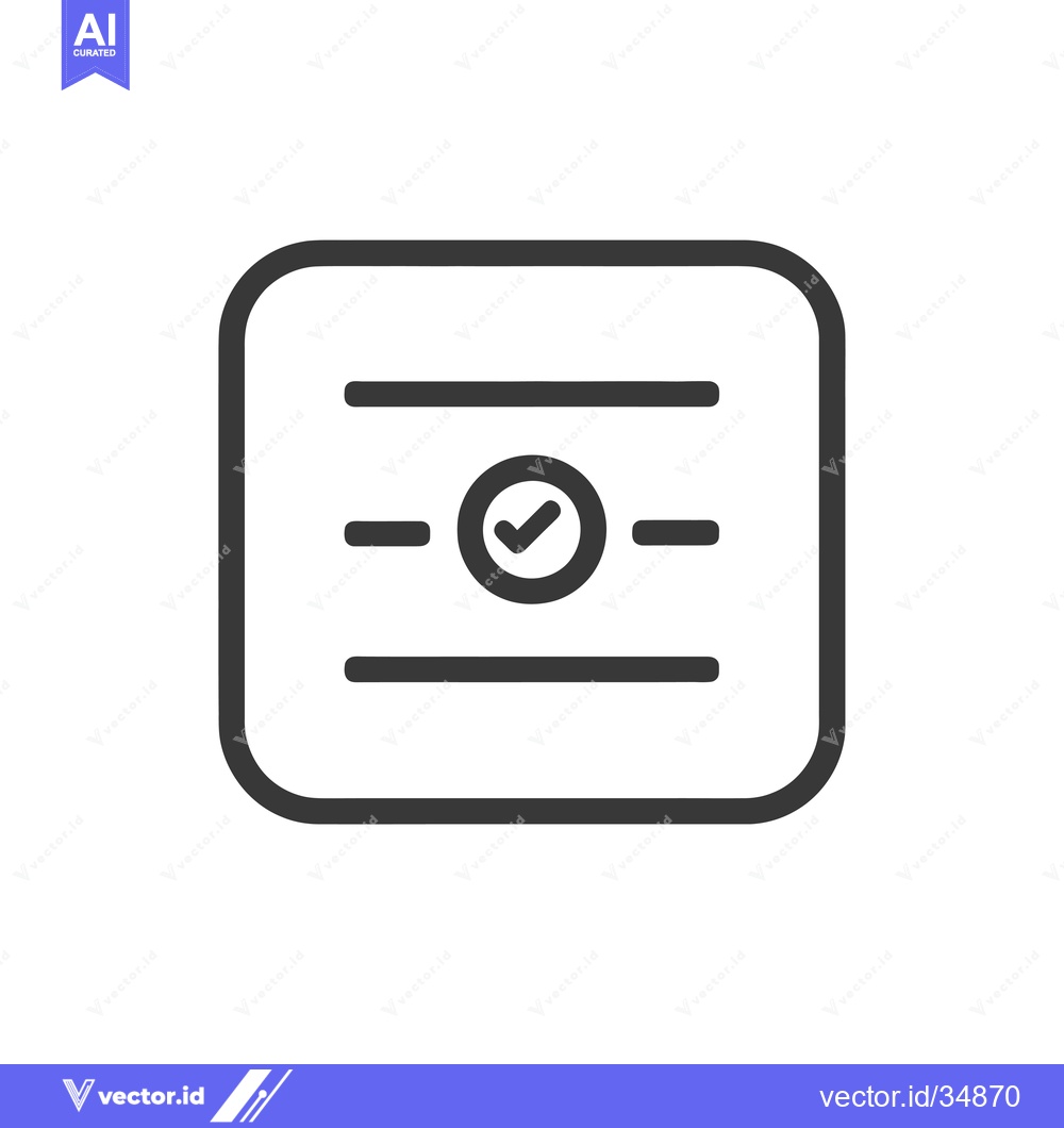 Premium Vector of Completed Form with Checkmark Icon Inside a Square