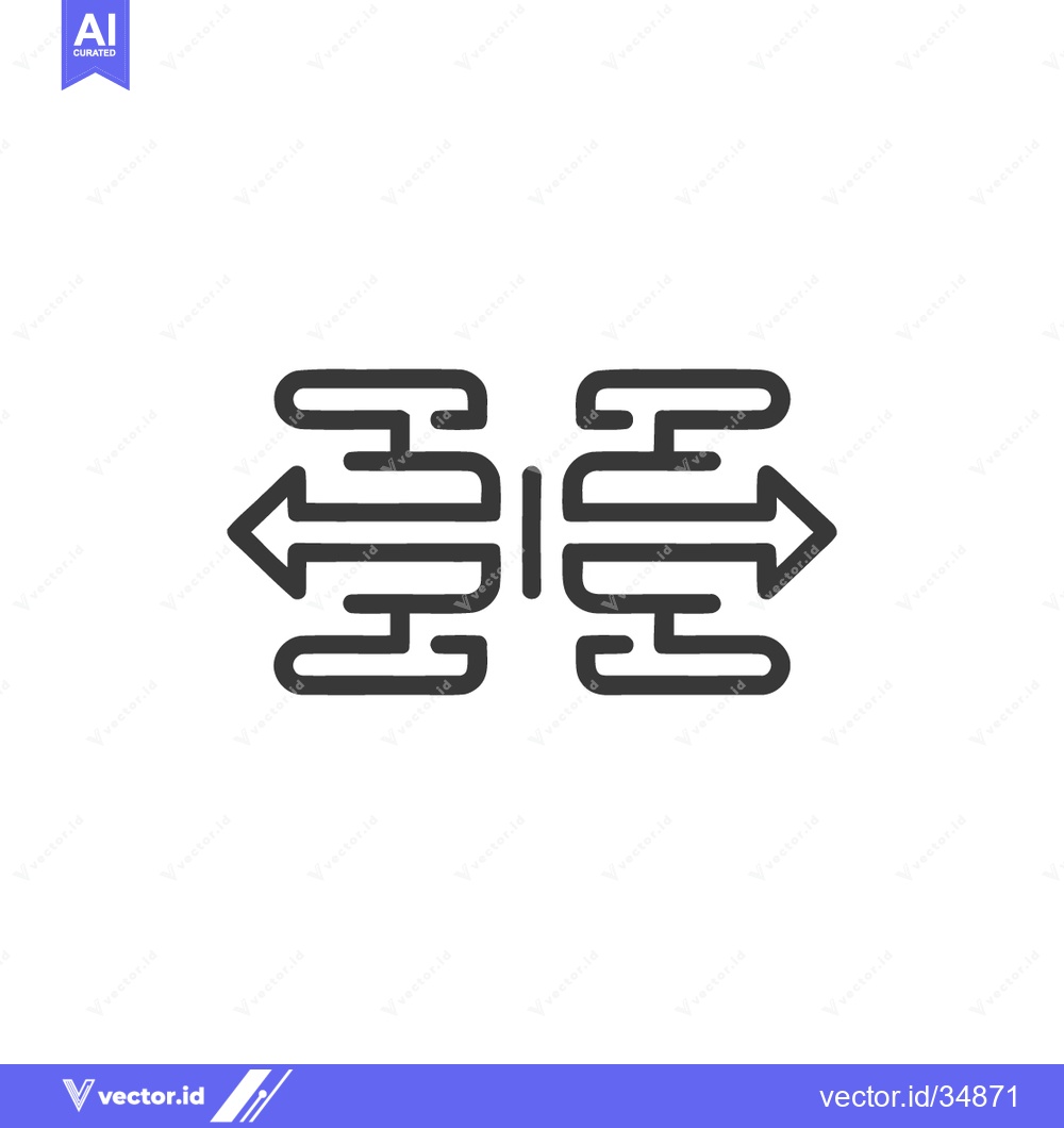 Premium Vector of Diverging Paths: Symmetrical Arrows Pointing in Opposite Directions, I