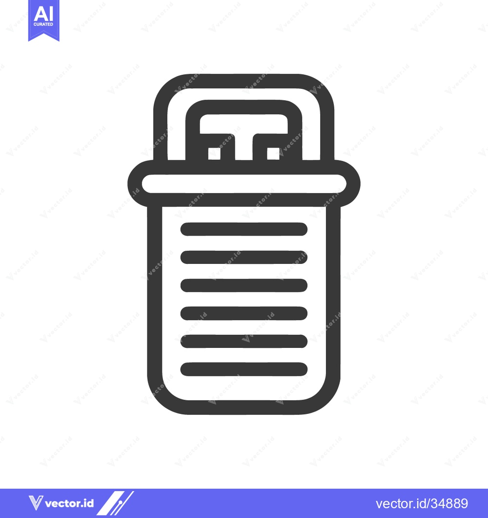Premium Vector of Minimalist Icon of a Sleeping Bag with Straps and Horizontal Lines