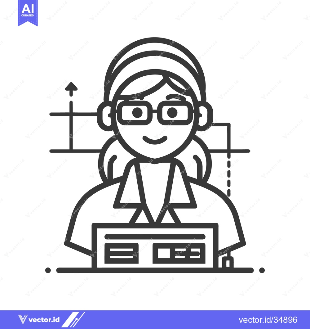 Premium Vector dari An illustration of a female professional working with equipment