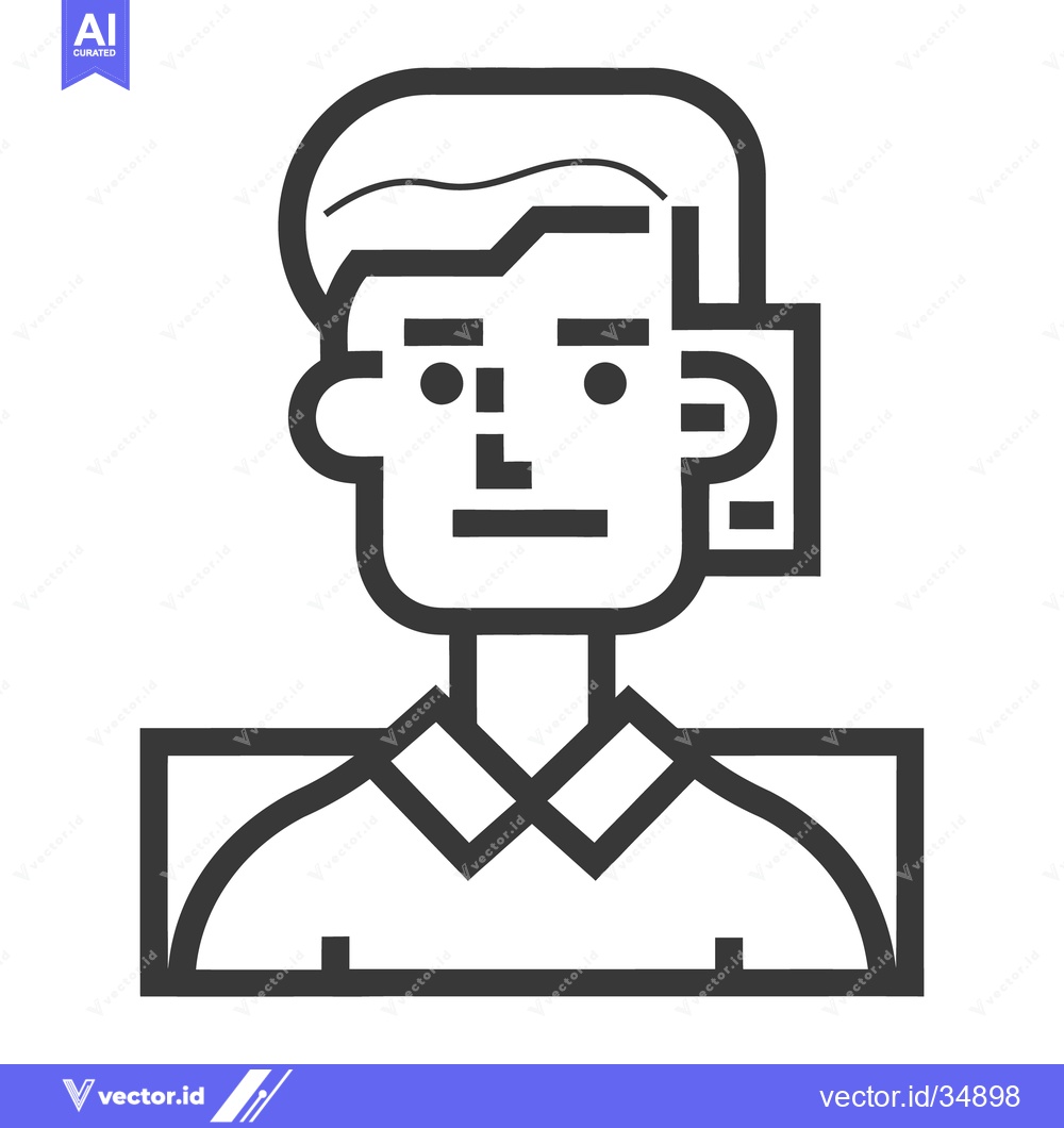 Premium Vector dari A simple line drawing representation of a human male person