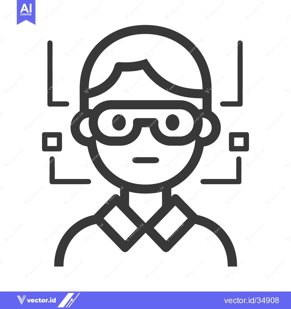 Premium Vector dari Simple black and white illustration of a person wearing glasses