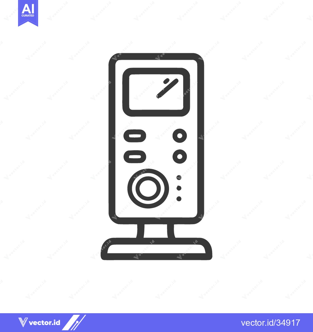 Premium Vector of Modern Baby Monitor Icon: Minimalist Design with Display and Buttons