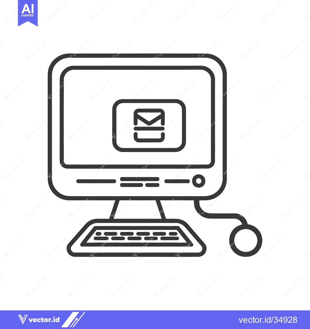 Premium Vector dari A simple illustration of a computer showing an email icon