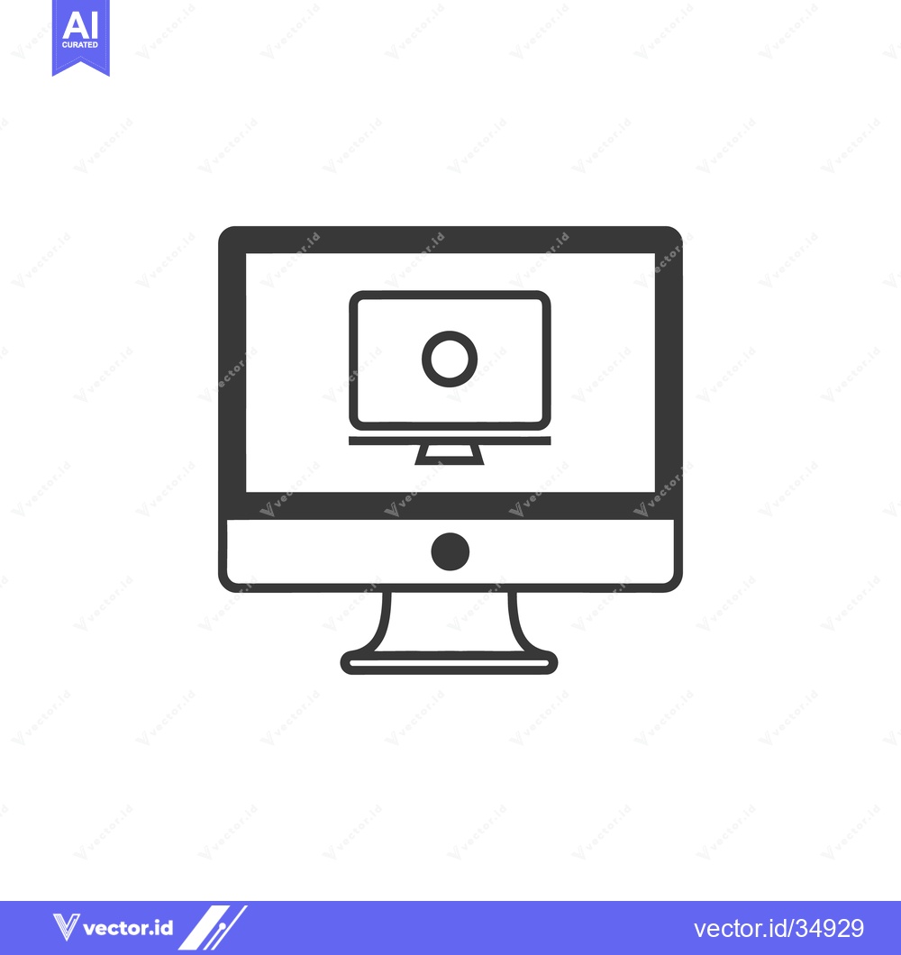 Premium Vector dari A graphic illustration depicts a computer monitor with a screen icon