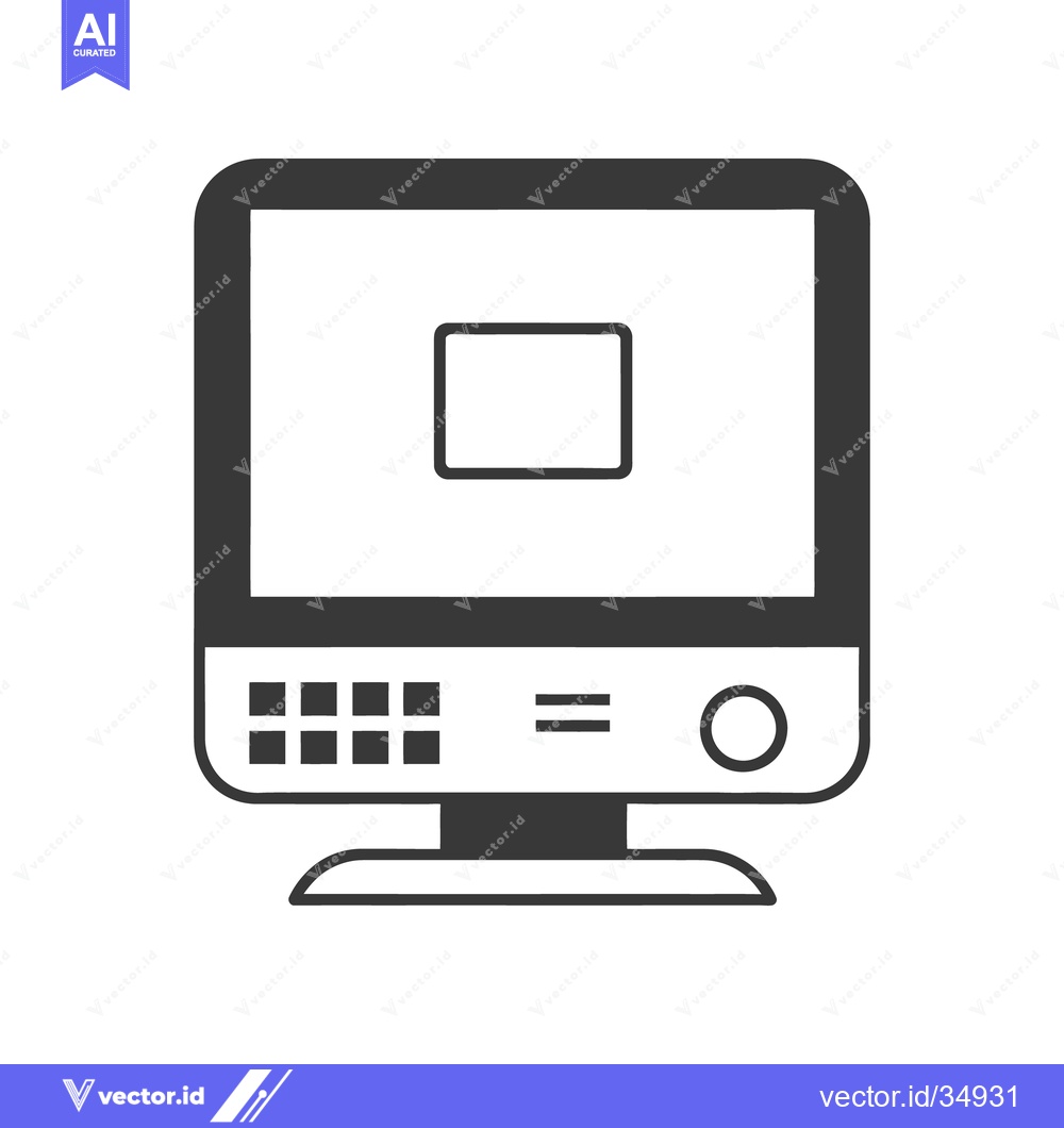 Premium Vector dari A flat monochromatic stylized computer screen illustration on white