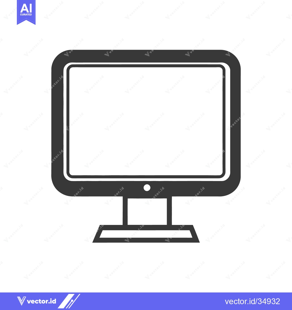 Premium Vector of A simple monochrome graphic representation of a computer monitor scree
