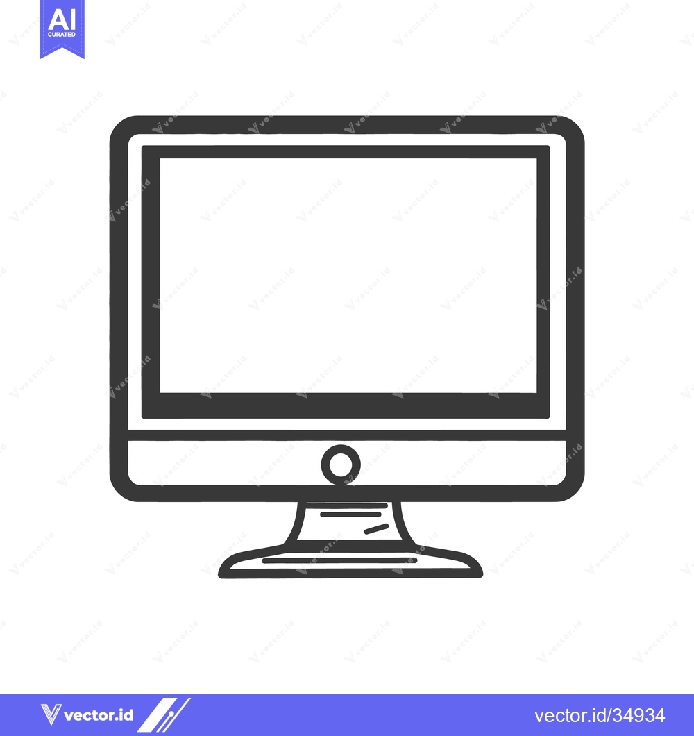 Premium Vector dari A modern minimalist illustration of a desktop computer monitor