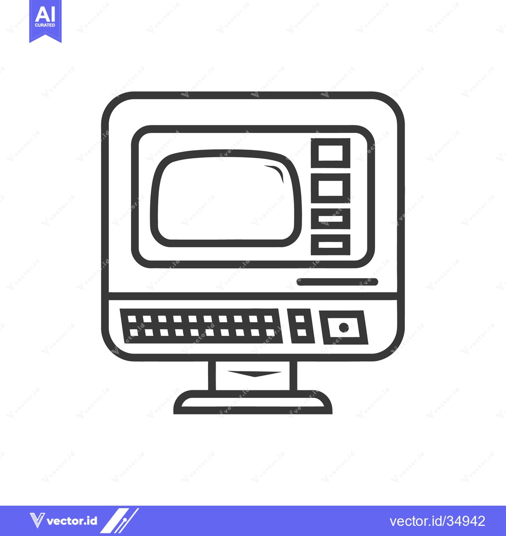 Premium Vector dari A simplified vector illustration of an old style computer display