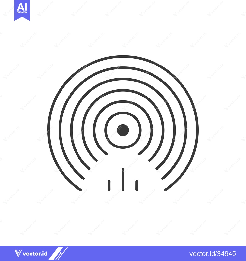 Premium Vector of Concentric Circles with a Central Dot and Vertical Lines Below