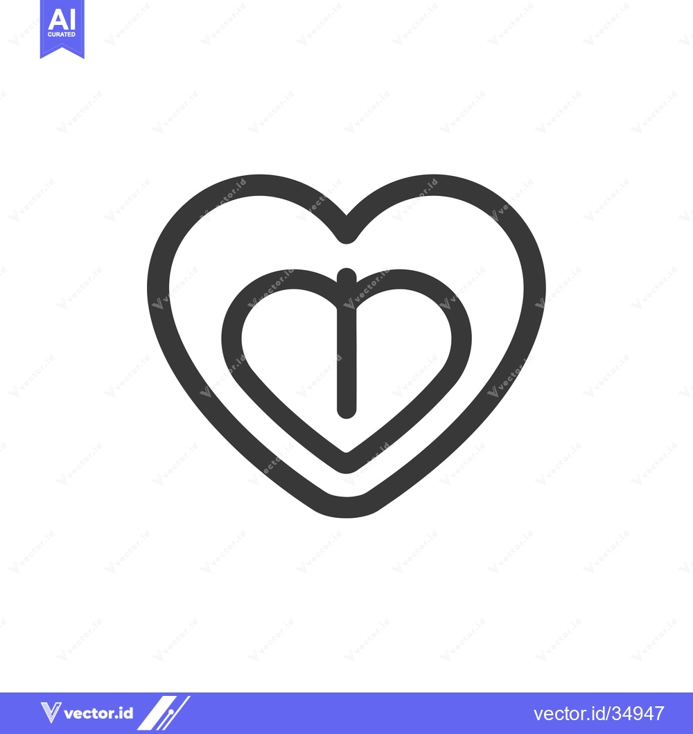 Premium Vector dari Concentric Heart Symbol with Three Layers