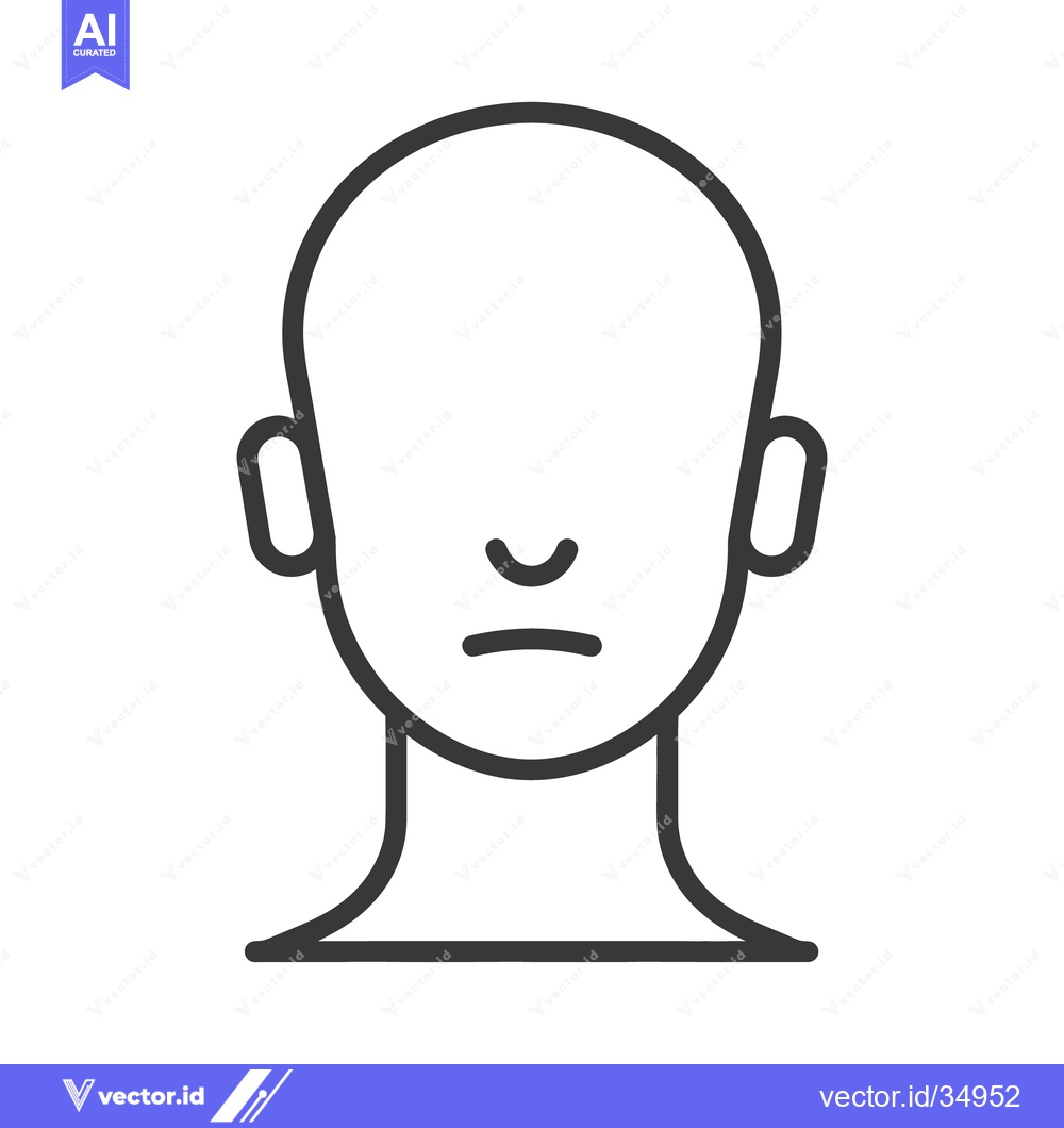 Premium Vector of A simple graphic depicting the front view of a human head