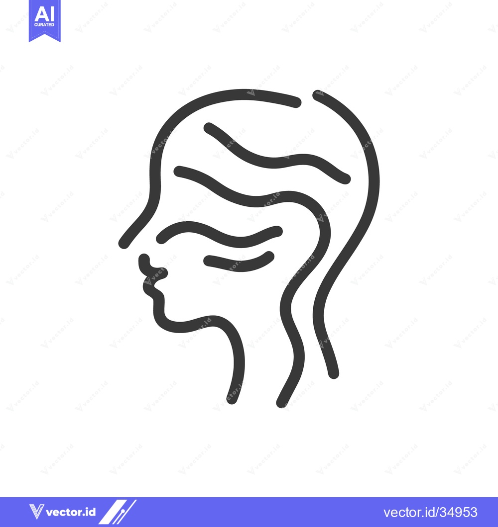 Premium Vector of A simple side profile of a human face and some hair