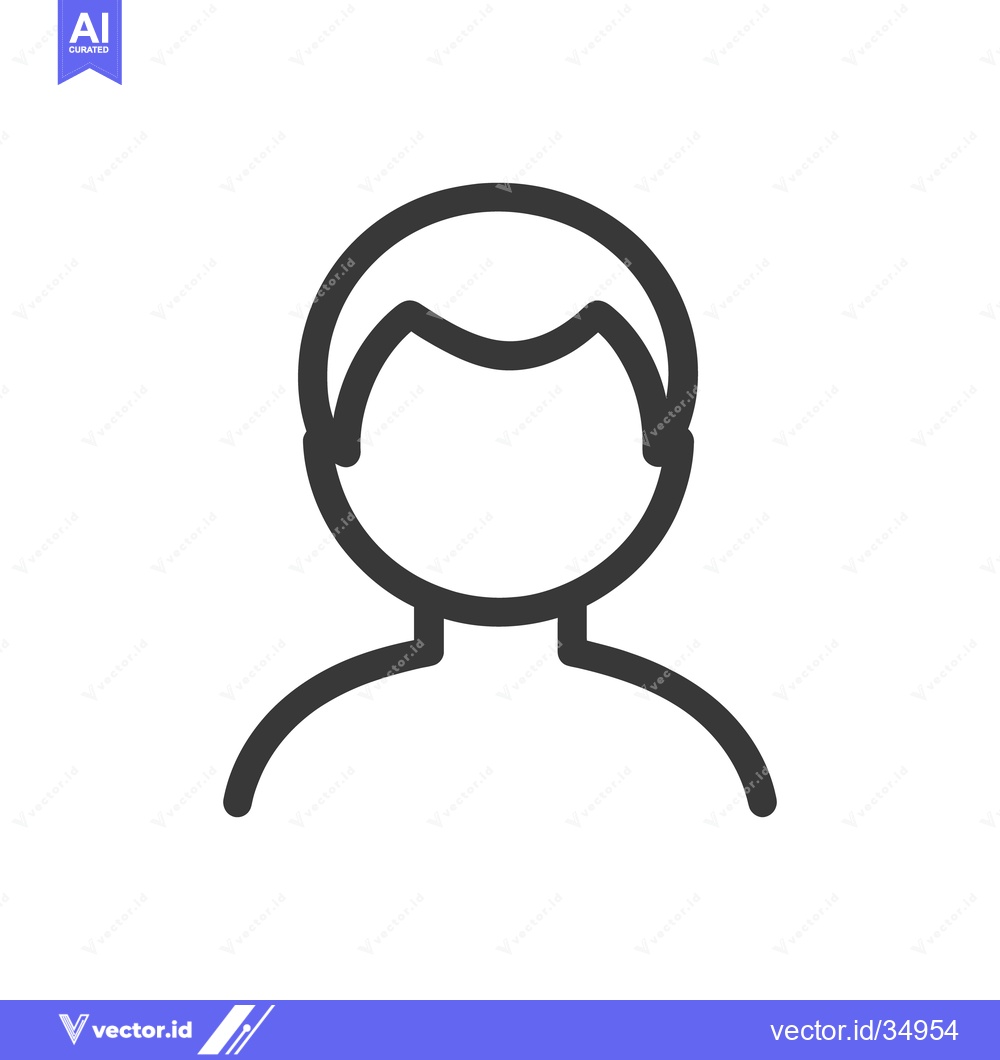 Premium Vector of A simple vector graphic icon depicting the outline of a person
