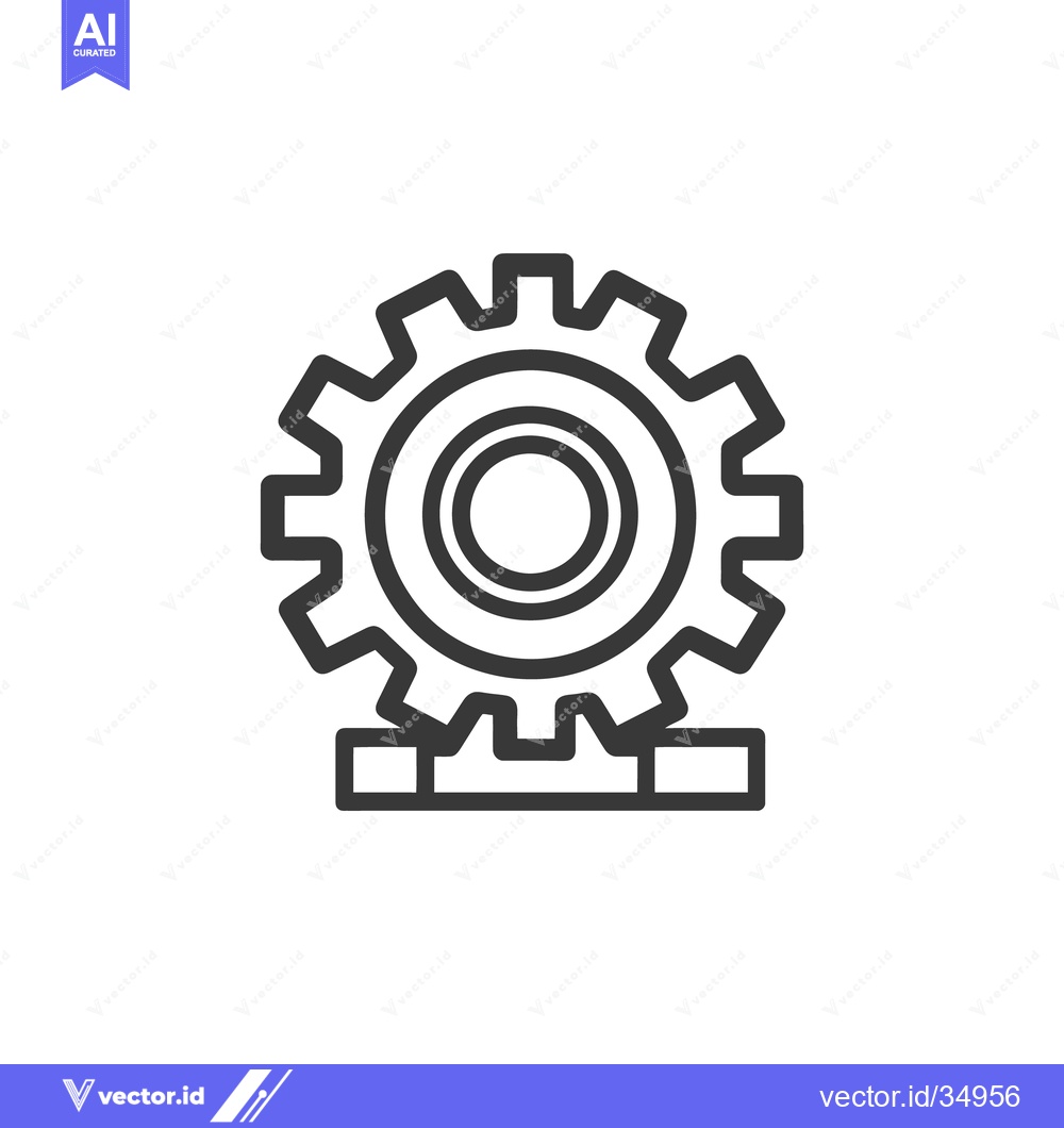Premium Vector dari A simplified illustration of a gear resting on a platform