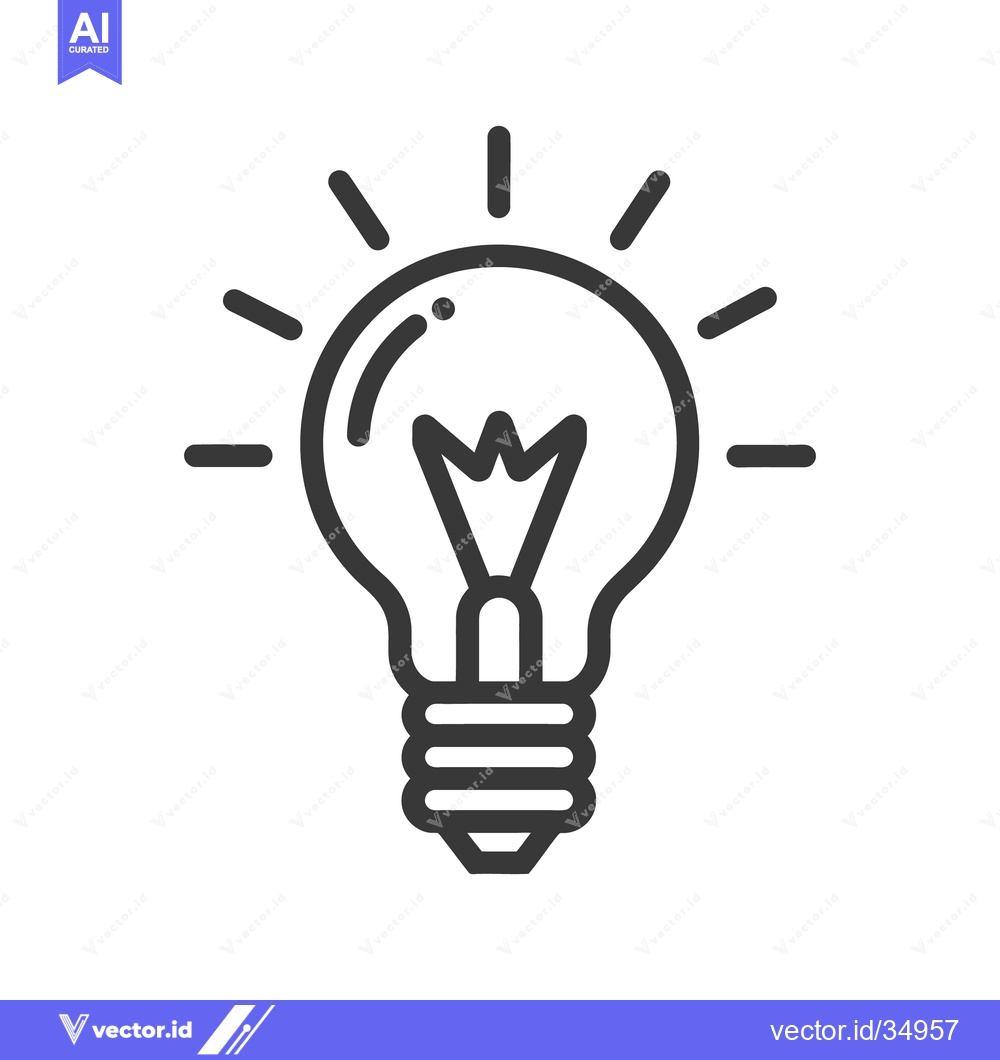 Premium Vector dari An illuminated lightbulb showing an idea or inspiration icon