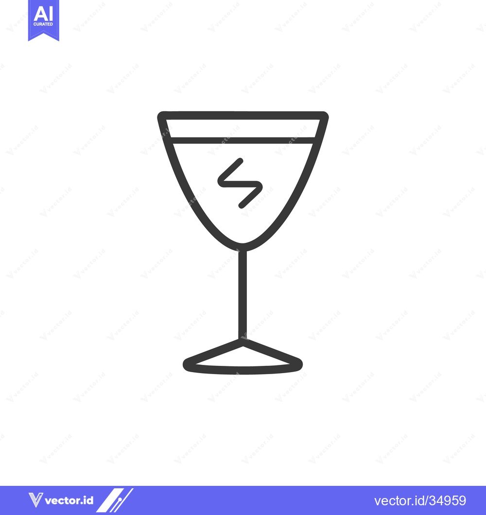 Premium Vector of A simple fragile symbol is depicted within a clear glass