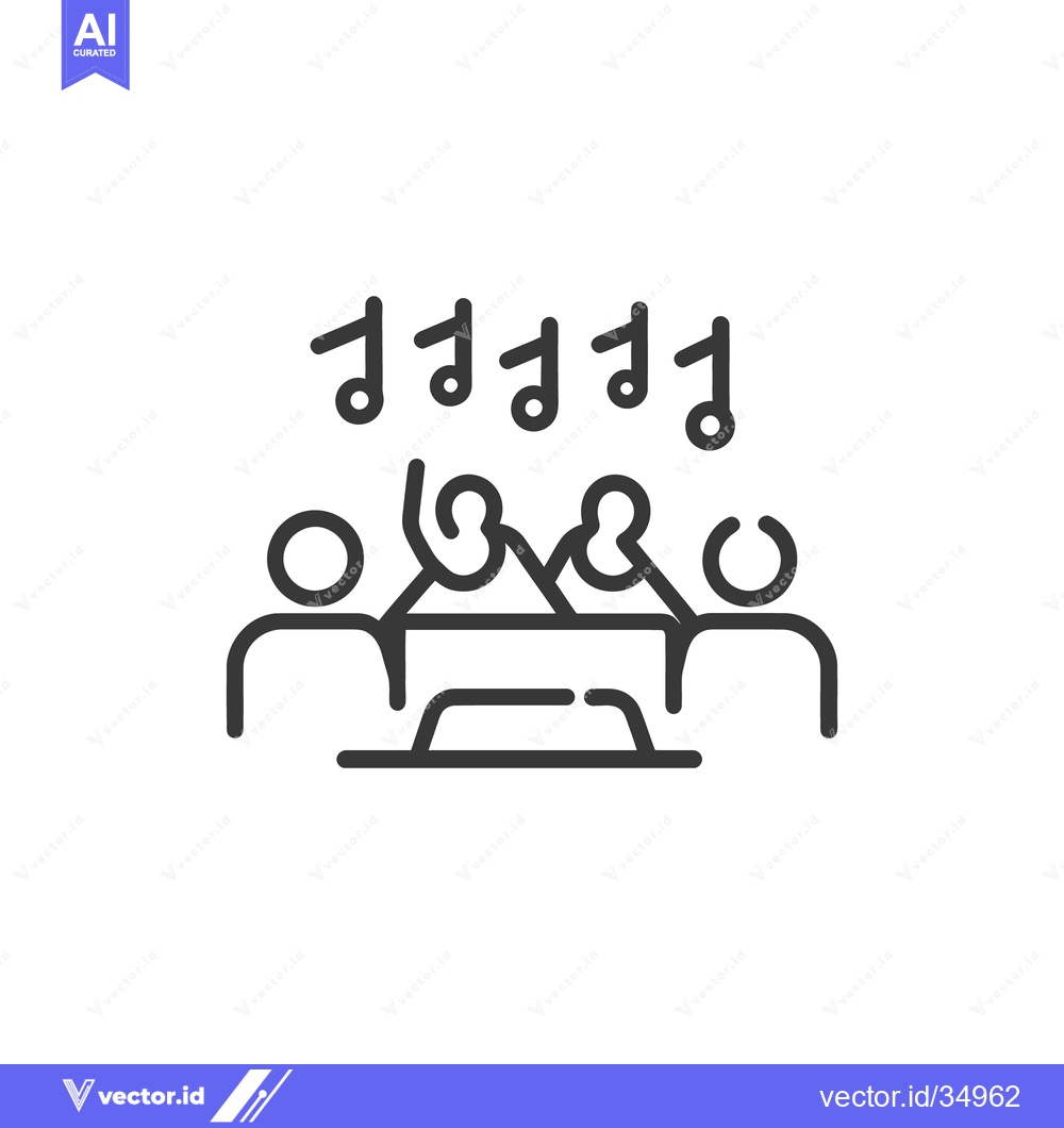 Premium Vector dari A group of people are singing with musical note icons