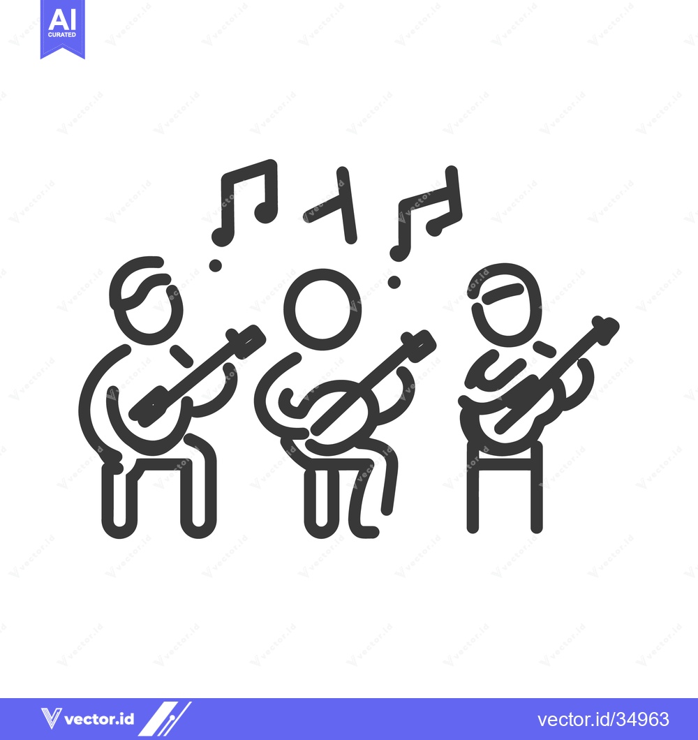 Premium Vector of Three musicians playing stringed instruments producing musical notes