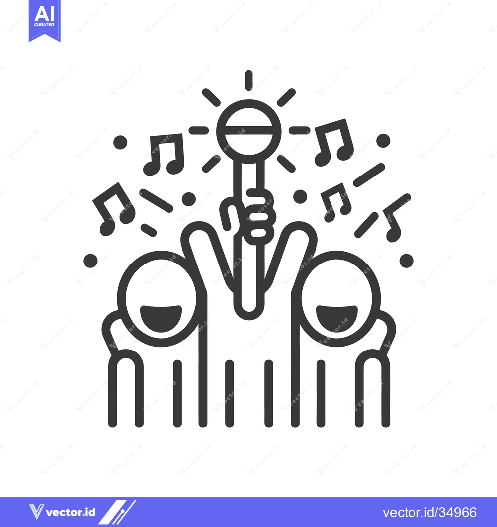 Premium Vector dari A crowd of happy people celebrating music with a microphone