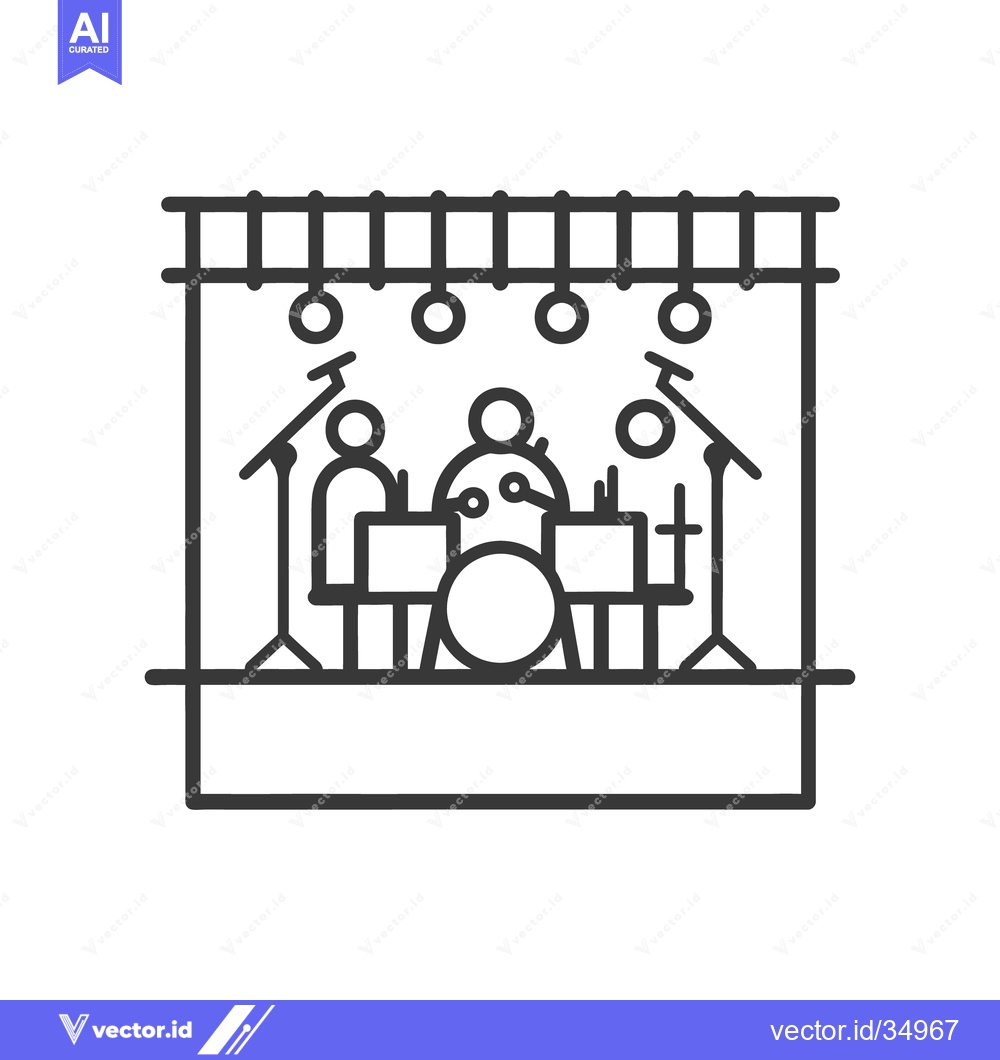 Premium Vector dari A simple graphic illustration of a band on a performance stage