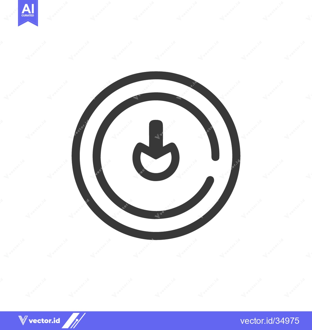 Premium Vector dari Minimalist Power Button Icon: Circular Design with Central Symbol on W