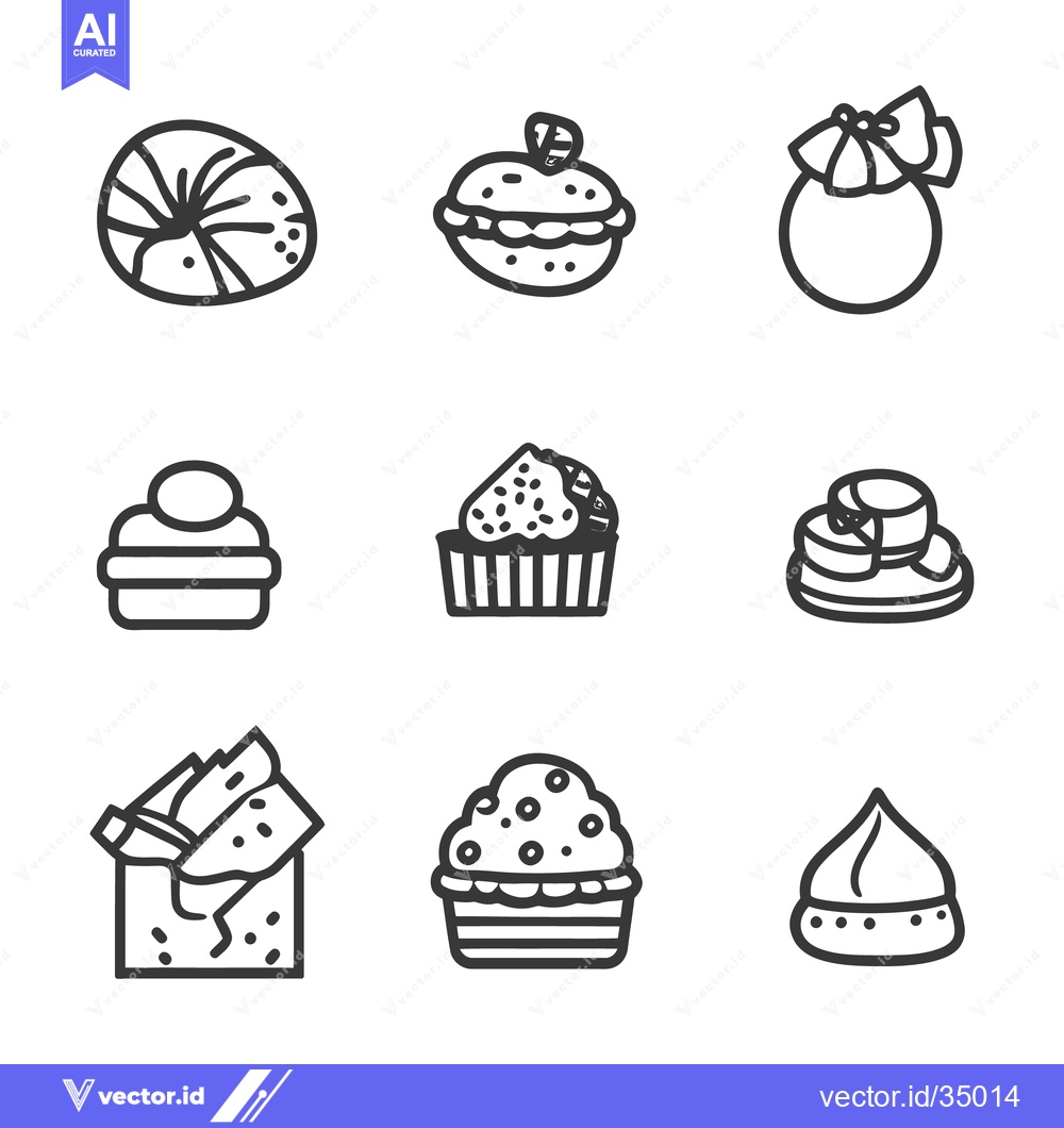 Premium Vector of Illustrated assortment of various baked goods and sweet treats