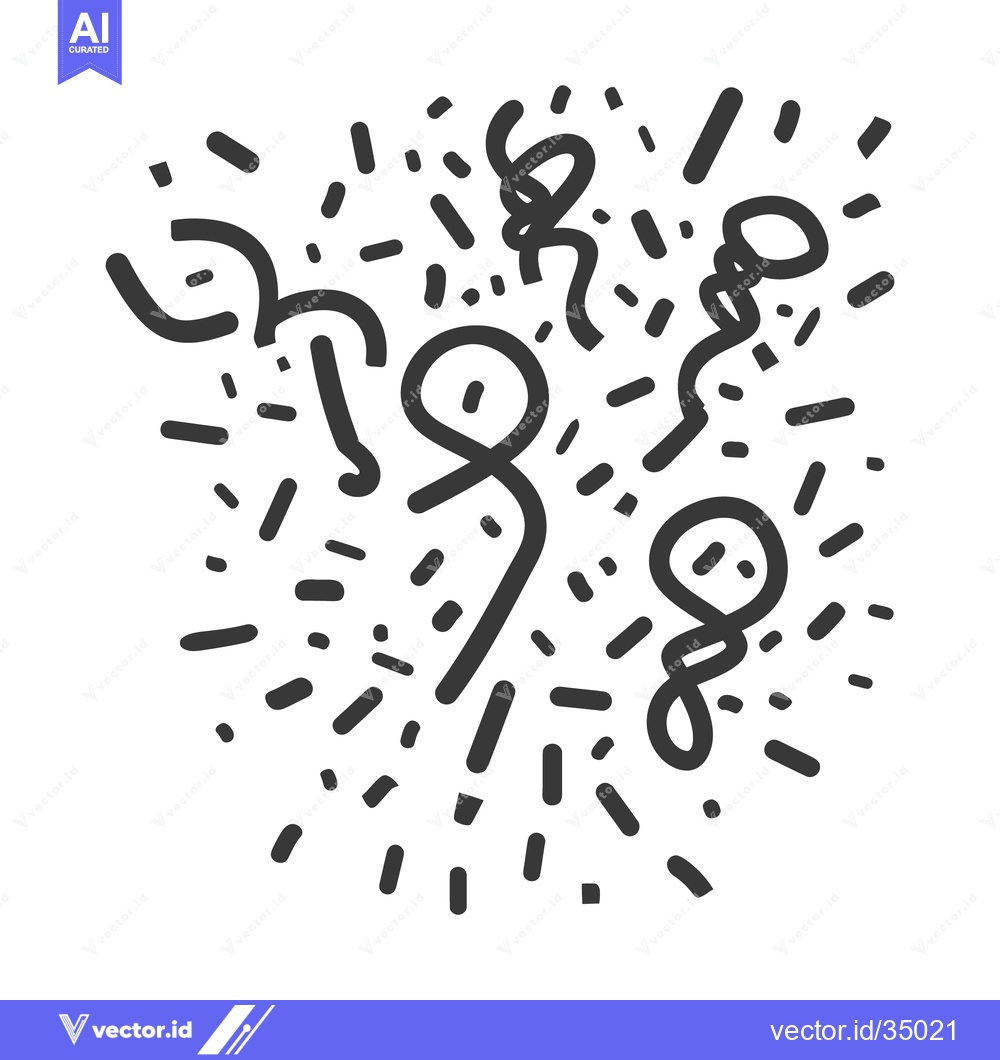 Premium Vector dari Festive celebratory image of confetti streamers and small decorations